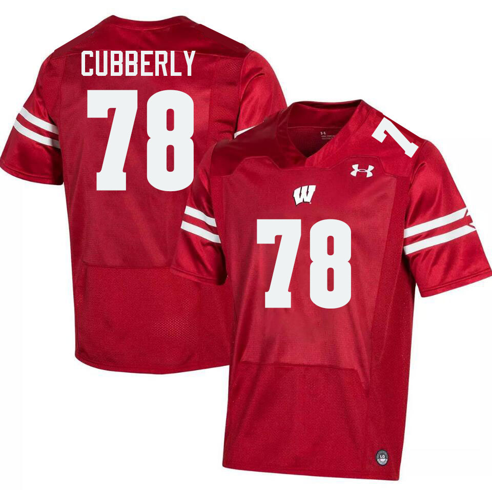 Men #78 Colin Cubberly Wisconsin Badgers College Football Jerseys Stitched-Red